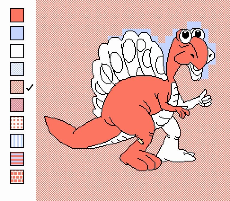 Второй динозавр, раскрашенный программой